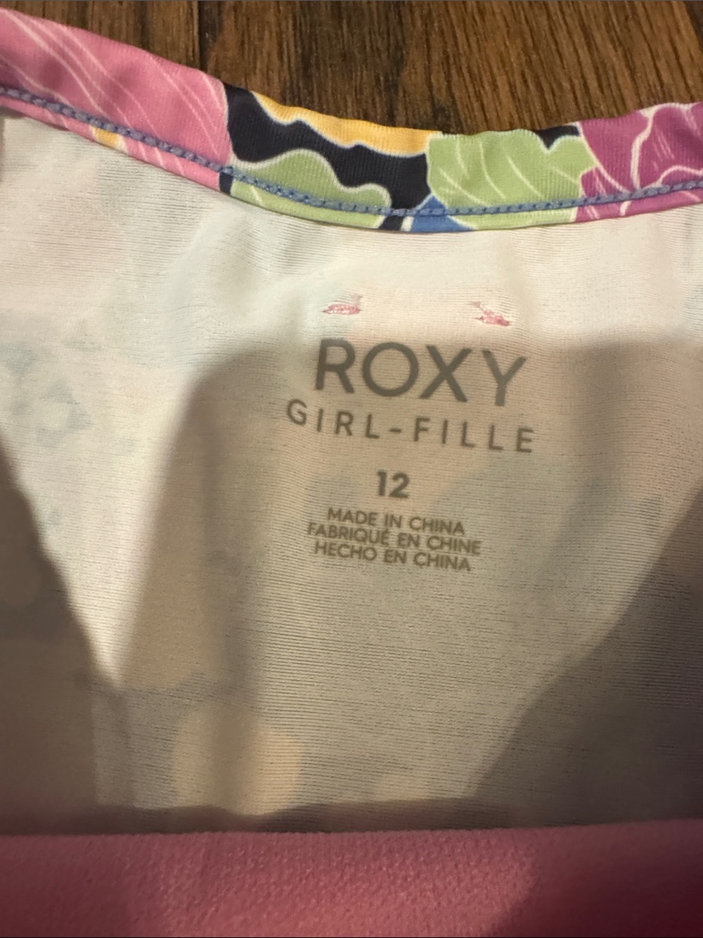 Roxy Girls Floral Long-Sleeve Rashguard Bikini Size 12 and SUPER CUTE! - Picture 2 of 4